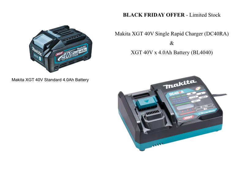 Makita XGT 40V Single Rapid Charger + 40V x 4.0Ah Standard Battery 